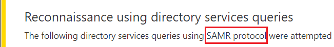 Событие Reconnaissance using directory services enumeration АТА