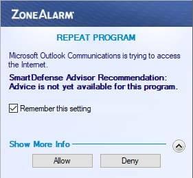Режим обучения ZoneAlarm Free Firewall